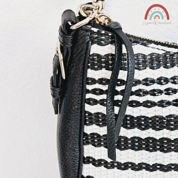 Kate Spade Cobble Hill Mylie Pebbled Leather Straw Rattan Hobo Shoulder Bag - Picture 6 of 16